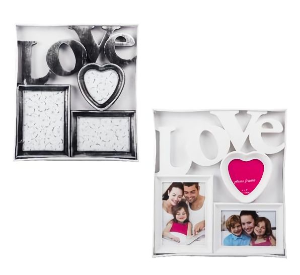 Bulk Pack x2 Plastic Picture Frame Collage - 3 Hole (31x25cm)