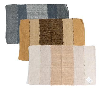 Bulk Pack x3 Striped Rugs - Assorted Colours 50x80cm