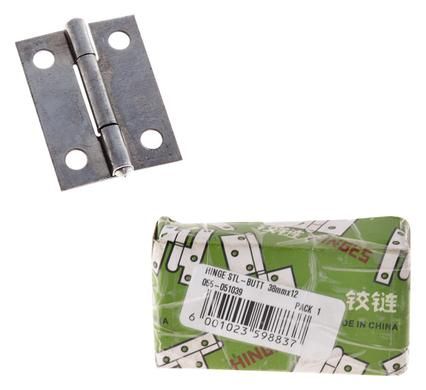 Bulk Pack x12 Steel Butt Hinge 38mm Box - 12 Pairs