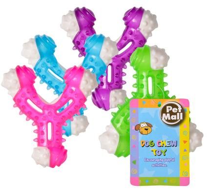 Bulk Pack x4 Y-Shape Thermoplastic Rubber Nylon Dog Toy - 11cm