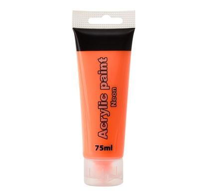 Bulk Pack x10 Arts &amp; Crafts Acrylic Paint 75ml - Neon Orange