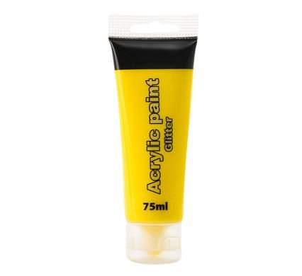 Bulk Pack x10 Arts &amp; Crafts Acrylic Paint 75ml - Glitter Yellow