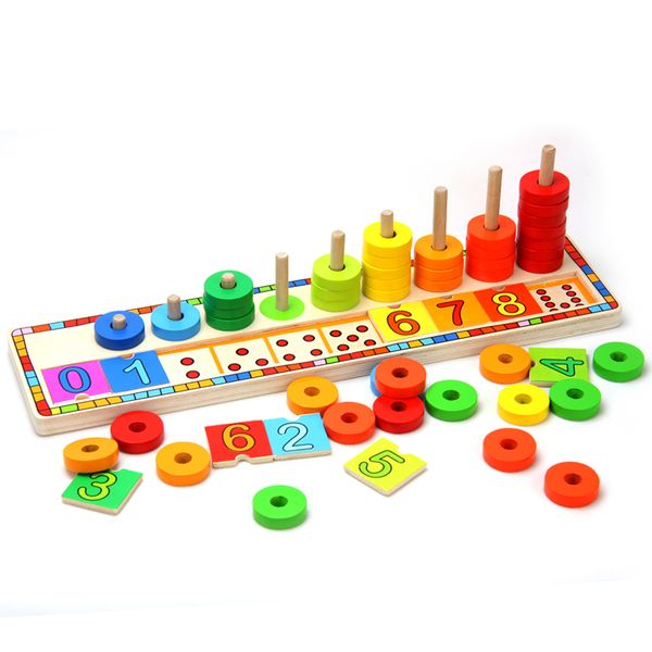 TopBright - Counting Shape Stacker - Montessori Educational Wooden Toys