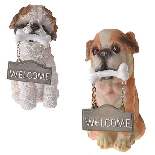 Bulk Pack of 2x Dog Ornaments with Welcome Sign