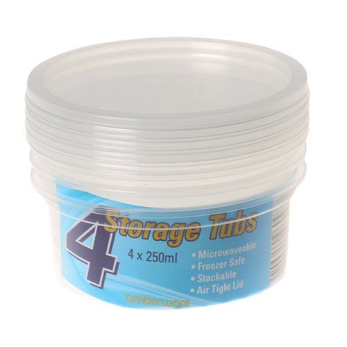 Bulk Pack of 8x Clear Containers - 4 Piece