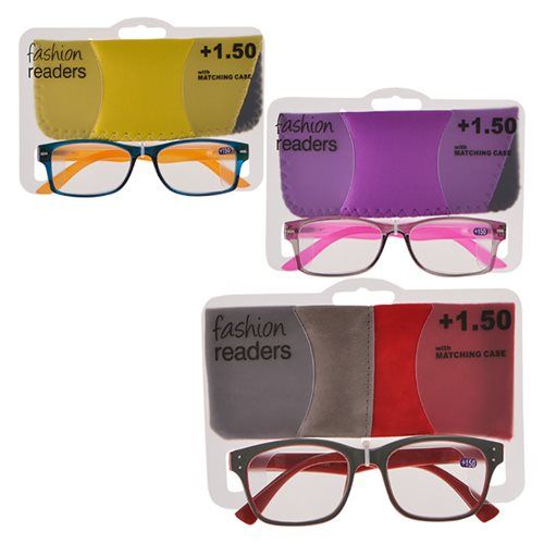 Bulk Pack of 3x Reading Glass with Pouch - 1.5