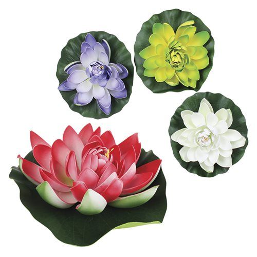 Bulk Pack of 4x Floating Lotus Flowers - Assorted