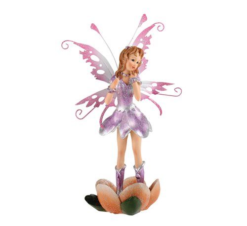 Bulk Pack of 3x Fairy on Flower with Metal Wings Ornaments