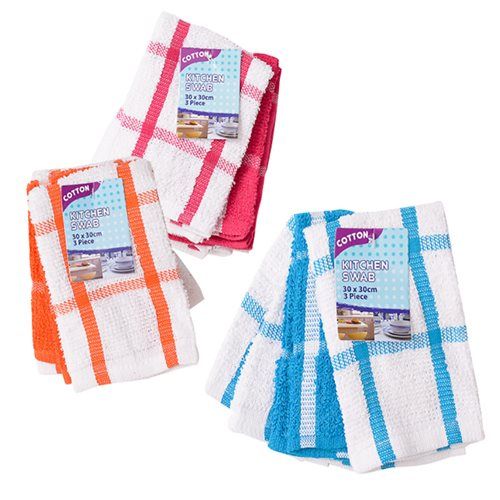 Bulk Pack of 6x Cotton Swabs - Check (3 Piece)