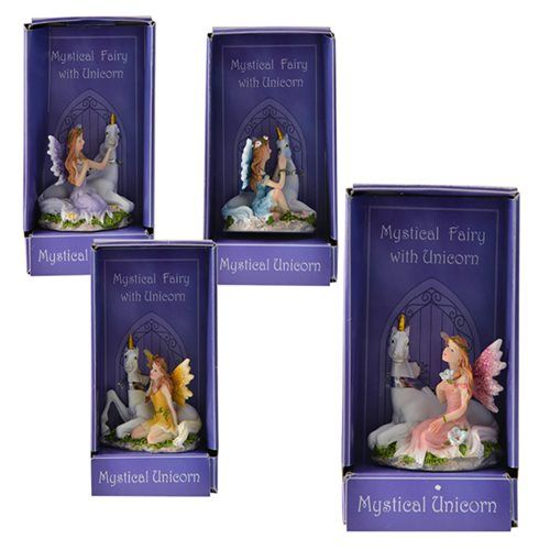 Bulk Pack of 4x Assorted Fairies with Unicorn Ornament