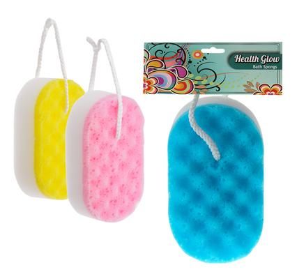 Bulk Pack of 6x Rippled 2 Toned Oval Bath Sponges