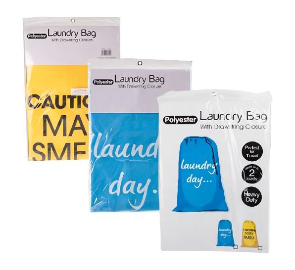 Bulk Pack of 2x Laundry Bags with Drawstring