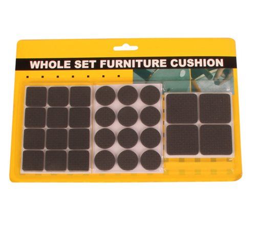 Bulk Pack of 5x Assorted Adhesive Protection Pads - Black (28 Piece)
