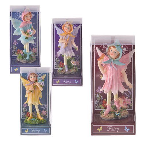 Bulk Pack of 4x Assorted Fairy Kid with Hood &amp; Flowers Ornament
