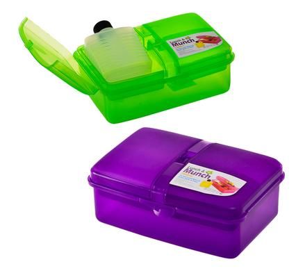 Bulk Pack of 2x Lunch Boxes - Compartments with Botttle