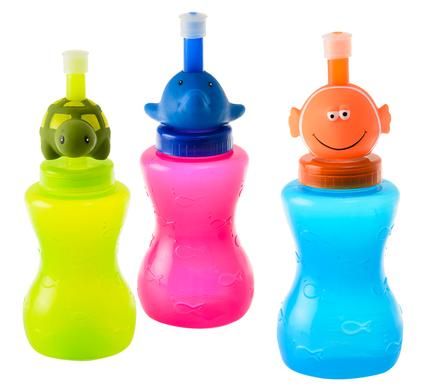 Bulk Pack of 6x Water Bottles with Animal Designs