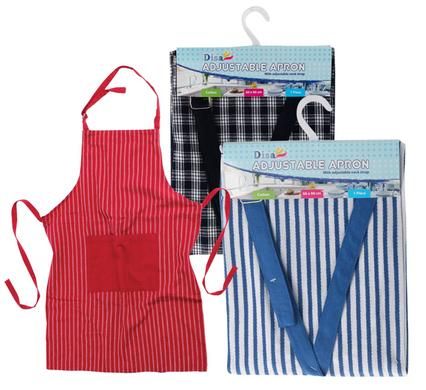 Bulk Pack of 3x Solid Coloured Aprons with Stripes