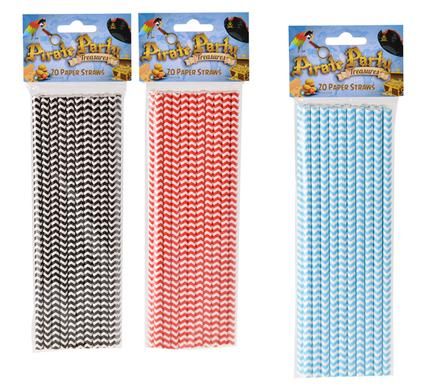 Bulk Pack of 12x Pirate Paper Straws (20 Piece)