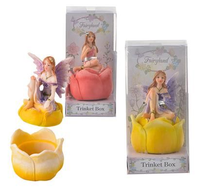 Bulk Pack of 3x Oval Poly Fairy Jewellery Box