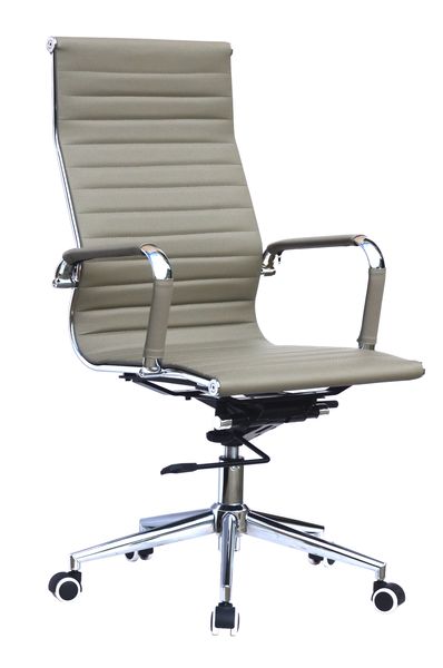 Ribbed High Back Office Chair - Grey