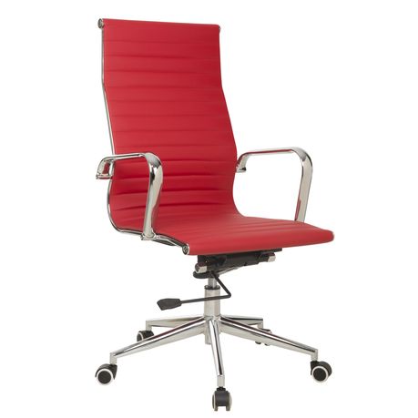 red leather office swivel chair