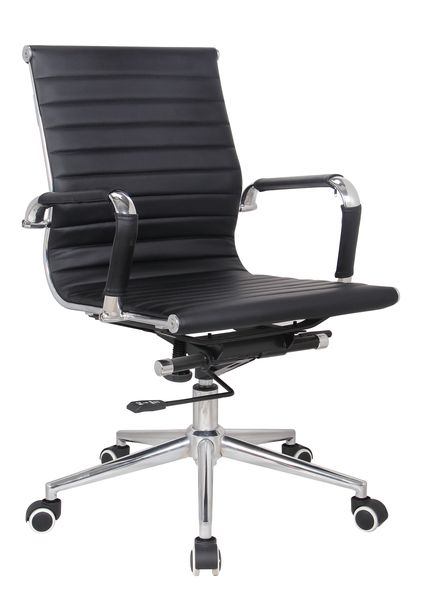 TOCC Ribbed Medium Back Office Chair - Leather