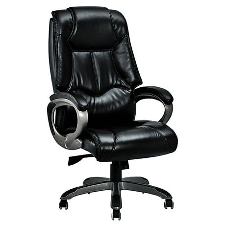 black leather high chair