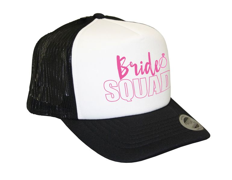 Oohlala Bride Squad Trucker Cap with Pink Print
