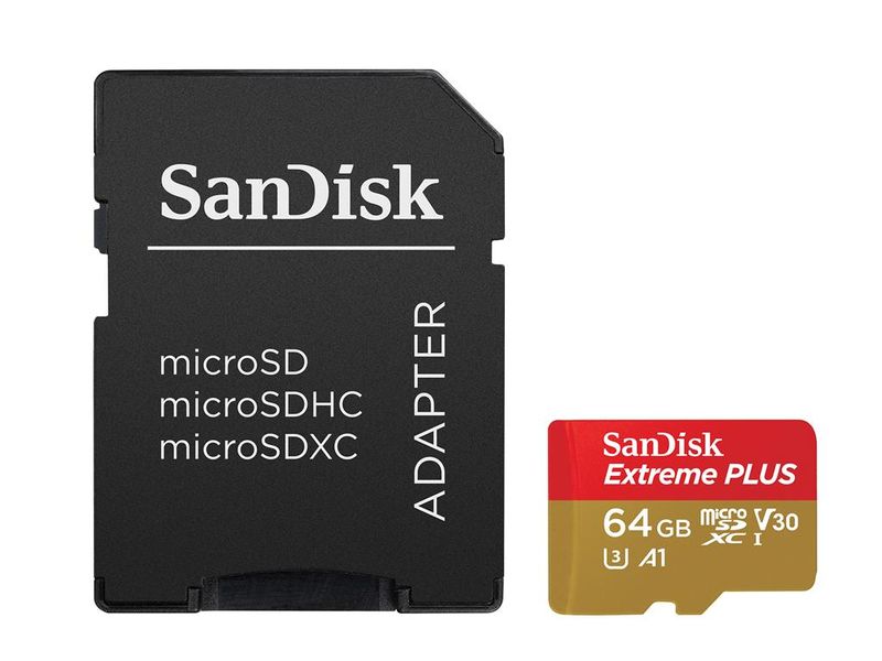 SanDisk 64GB 100 MB/s Extreme Plus Micro UHS-I SDHC C10