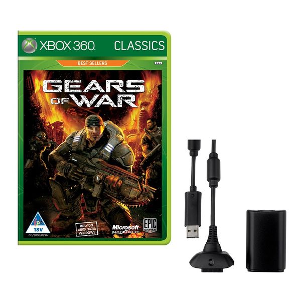 Xbox 360 Play &amp; Charge Kit + Gears Of War Classic (Xbox 360 Generic)
