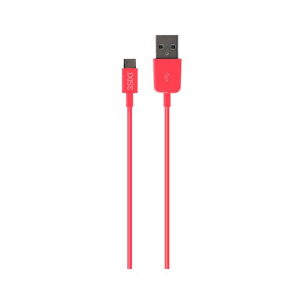 3Sixt Micro USB Charge &amp; Sync Cable 3.0m - Pink