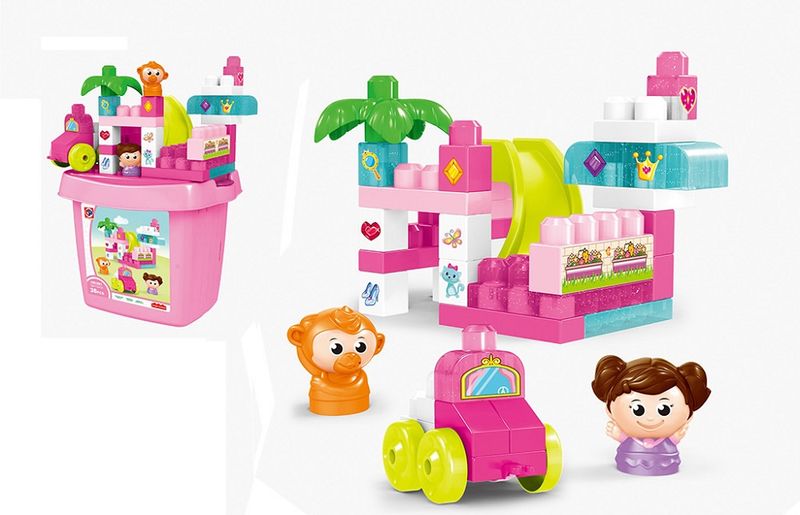 Jeronimo Block Bucket - Pink 38 Piece