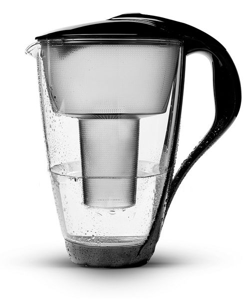 PearlCo Water Filter Jug Glass LED CLASSIC - 2 Litre - Black