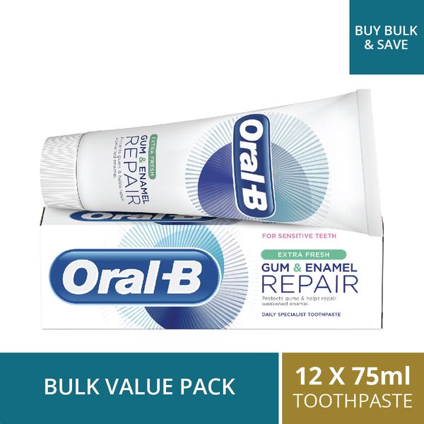 Oral-B Gum &amp; Enamel Repair - Extra Fresh - 12 x 75ml - Bulk Pack
