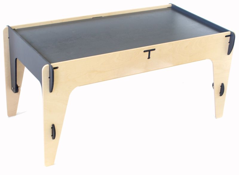 BooToo Play Table - Birch &amp; Charcoal and White