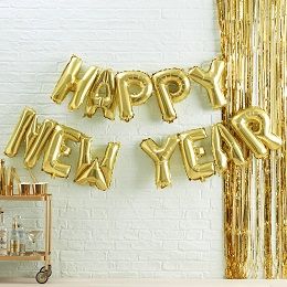 Ginger Ray Metallic Star - Bunting - Balloon - Happy New Year