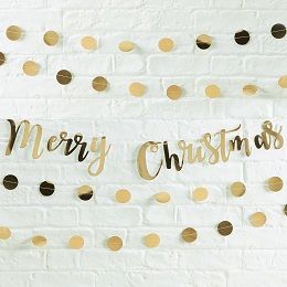 Ginger Ray Metallic Star - Merry Christmas Gold Bunting