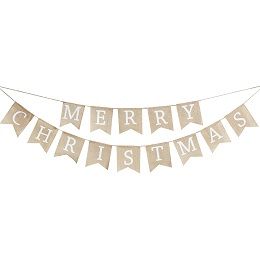 Ginger Ray Rustic Christmas - Merry Christmas Hessian Bunting