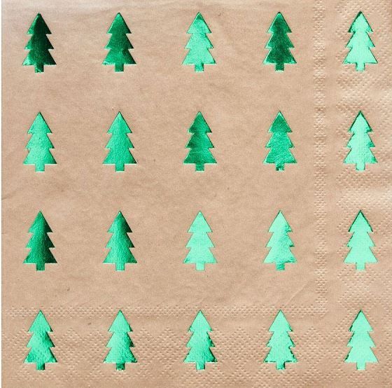 Ginger Ray Rustic Christmas - Paper Napkin - Foiled