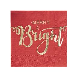 Ginger Ray Red &amp; Gold Christmas - Foiled - Merry and Bright
