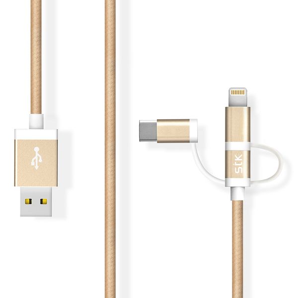 STK 3 Binary USB Charging Cable - Gold