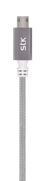 STK Criss Cross Micro USB Charging Cable - Grey