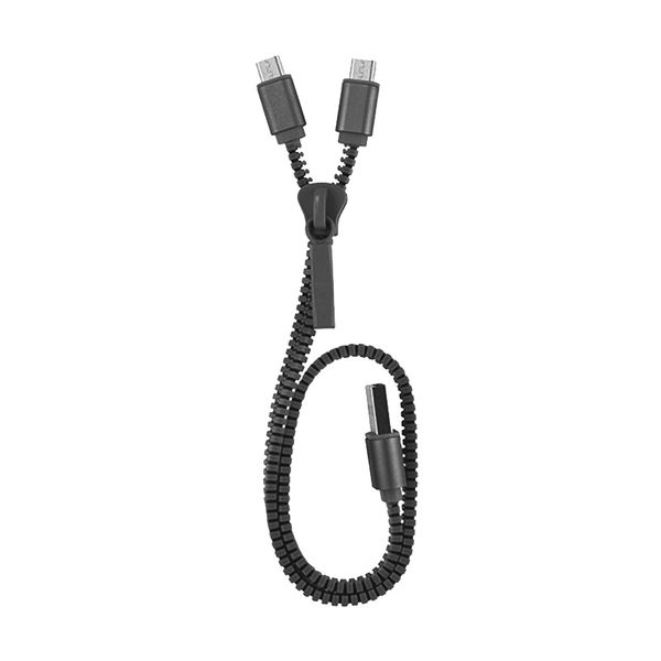Bling Micro USB Zip Cable - Black