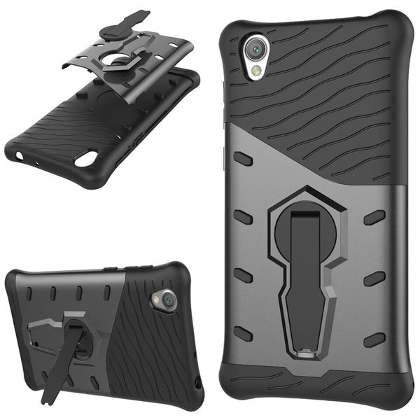 Tuff-Luv Dual Protective Armour Stand case for Sony Xperia L1 - Black