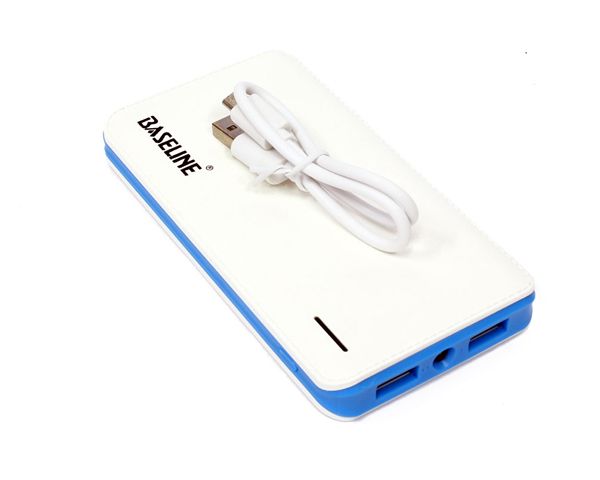 Baseline 8000mAh Power Bank with LED Torch MT145 - White/Blue