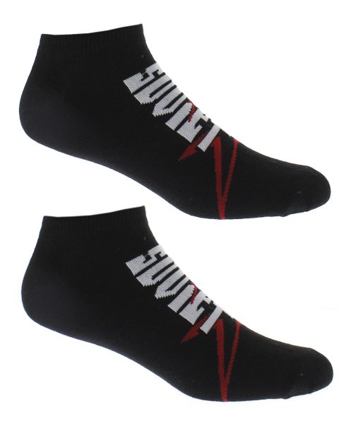 Soviet Men's Nassau Style 2 Pack Ankle Socks - Black/Black (Size: 4-8)