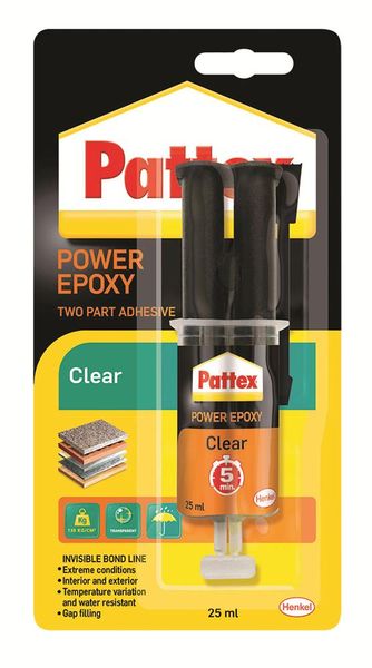 Pattex Epoxy Clear Syringe 25 ml carded