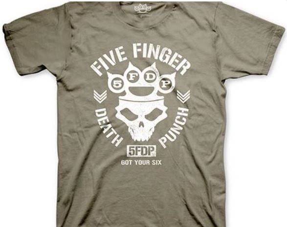Five Finger Death Punch: Knucklehead Army Mens Khaki T-Shirt (Parallel Import)