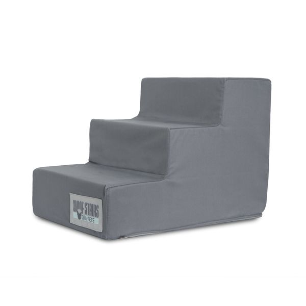 Woof Stairs 3-Step Dog Steps - Dark Grey