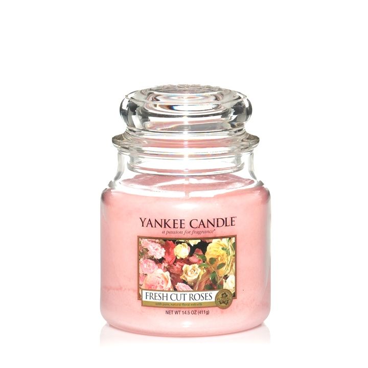 Yankee Candle Classic Fresh Cut Roses Scented Medium Candle Jar Buy
